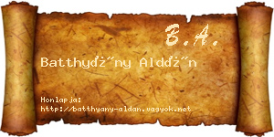 Batthyány Aldán névjegykártya